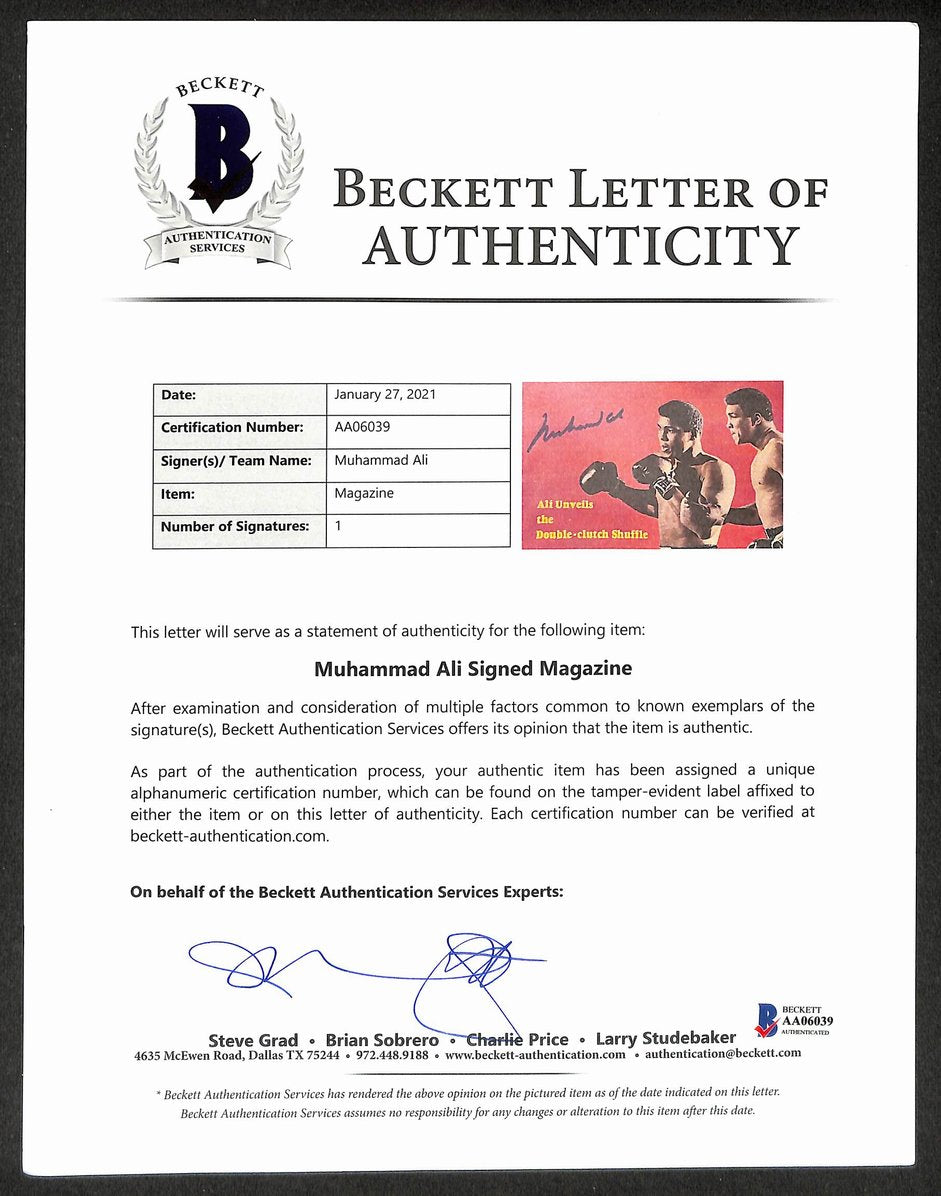 Muhammad Ali Signed/Autographed 1967 Sports Illustrated Boxing BAS Letter 212122