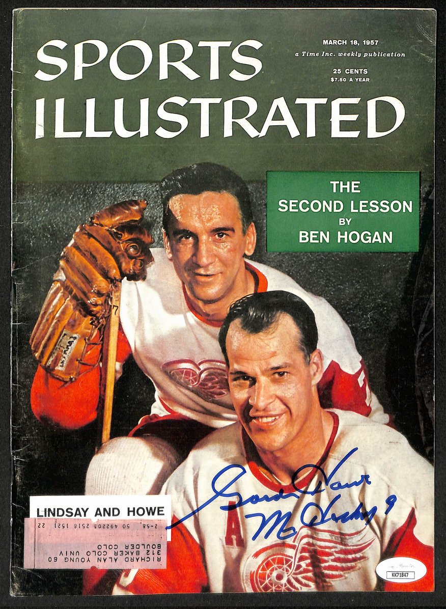 Gordie Howe HOF Signed/Autographed 1957 Sports Illustrated Red Wings JSA 212128