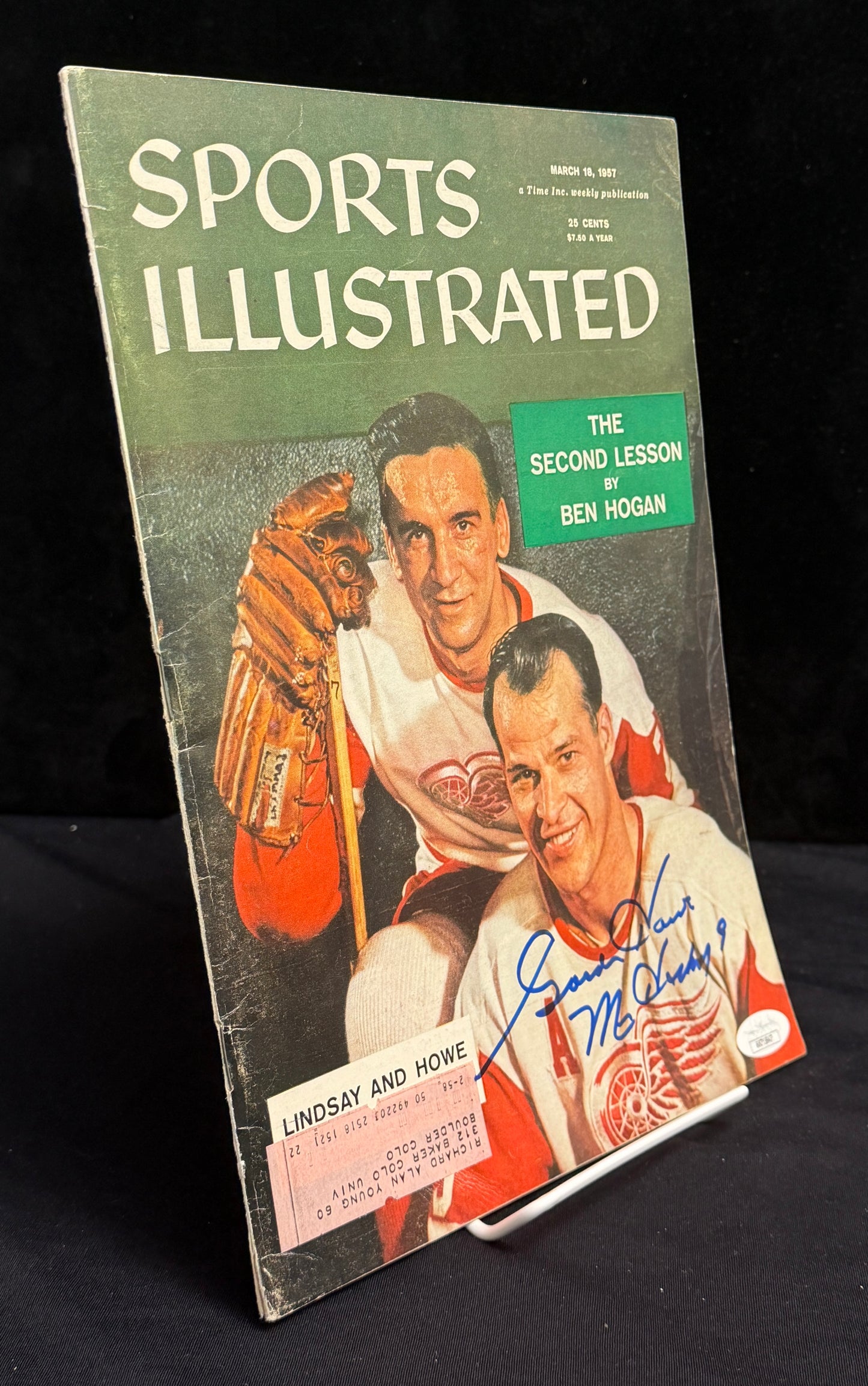 Gordie Howe HOF Signed/Autographed 1957 Sports Illustrated Red Wings JSA 212128