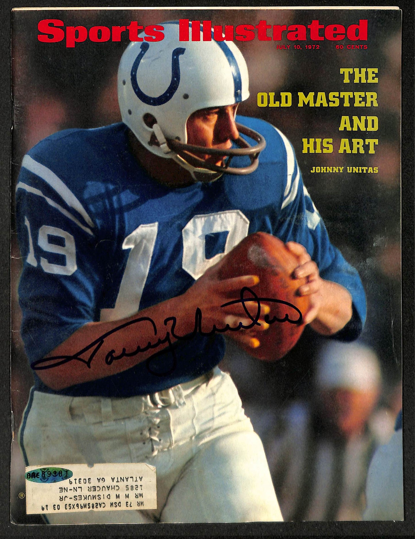 Johnny Unitas HOF Signed 1972 Sports Illustrated Colts Upper Deck 212130