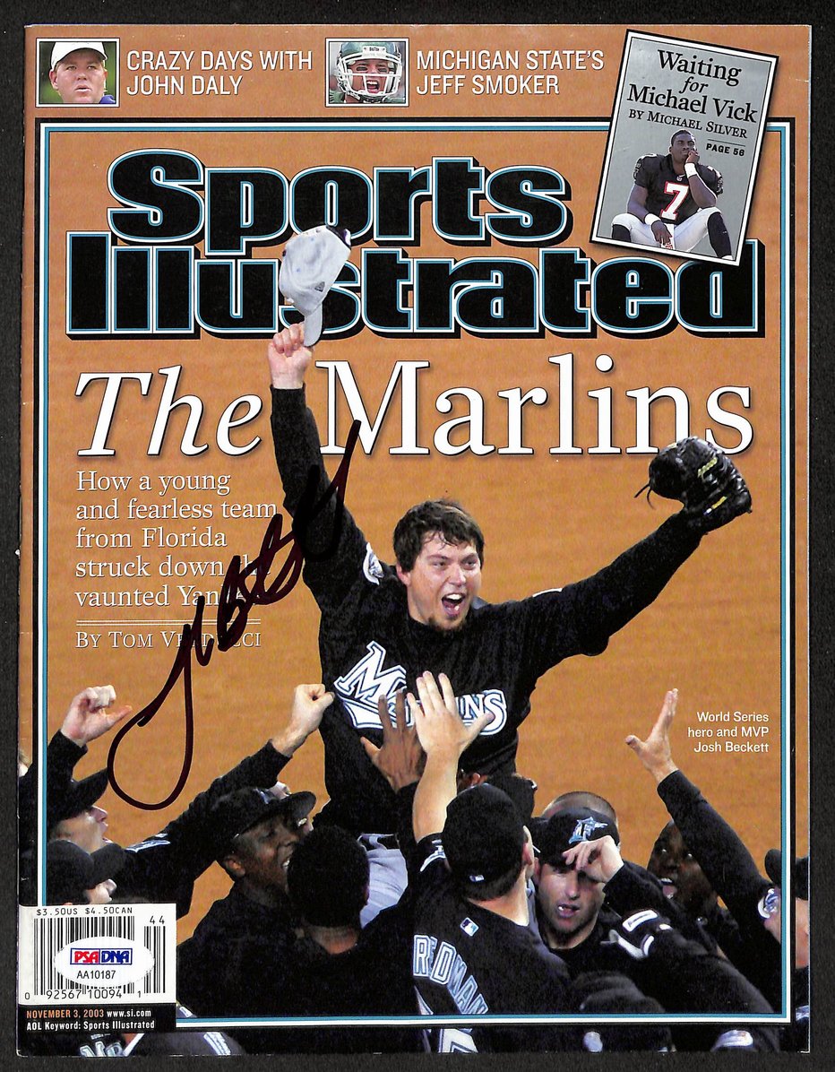Josh Beckett Signed 2003 Sports Illustrated Marlins WS PSA/DNA 212133