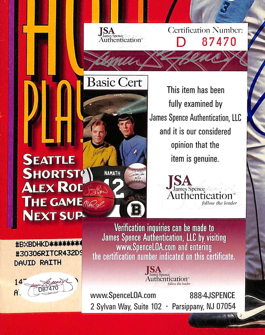 Alex Rodriguez Signed/Autographed 1996 Sports Illustrated Mariners JSA 212136