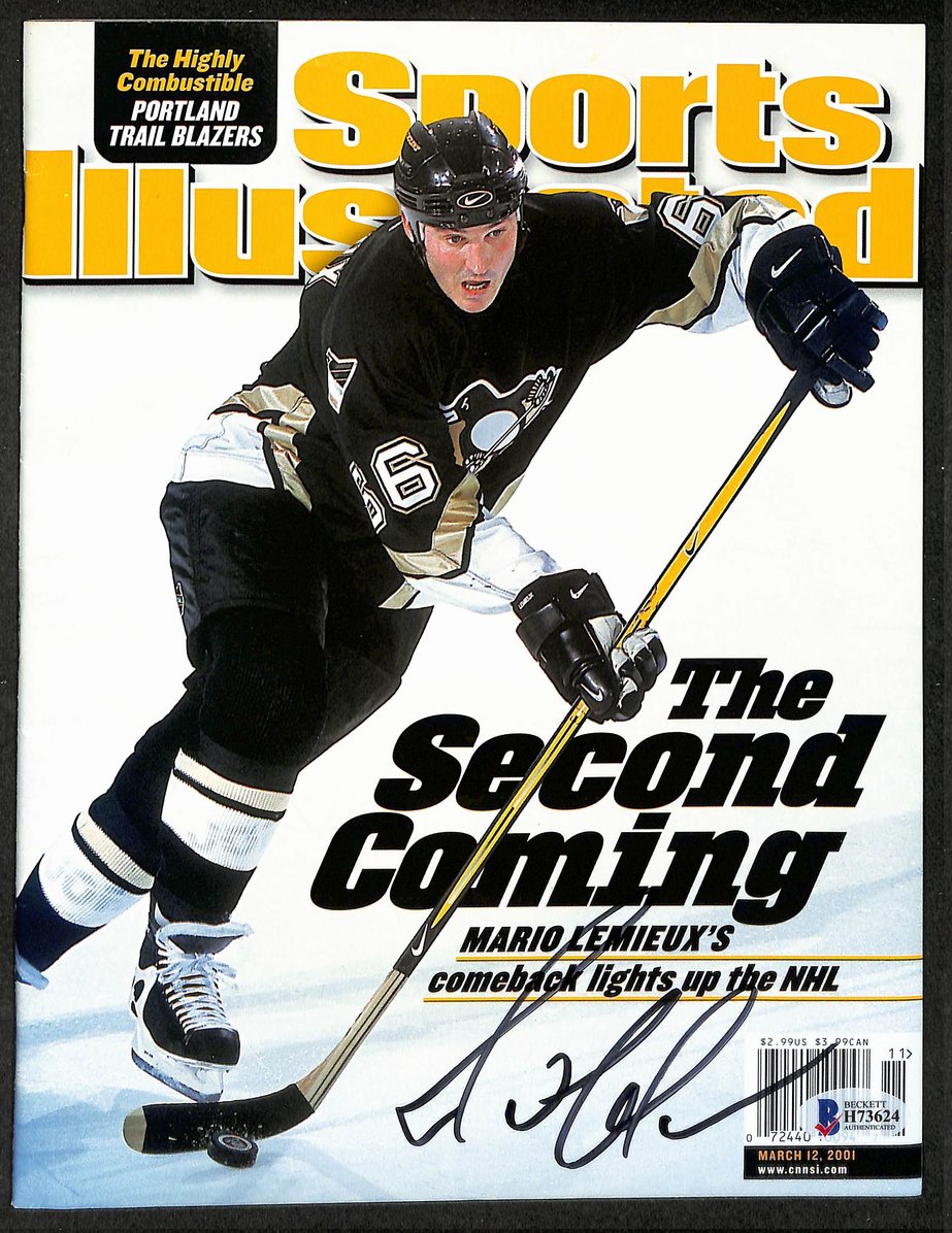 Mario Lemieux HOF Signed/Autographed 2001 Sports Illustrated Penguins BAS 212145