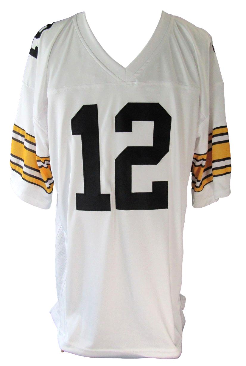 Terry Bradshaw HOF Signed White Steelers Custom Football Jersey Beckett XHC58