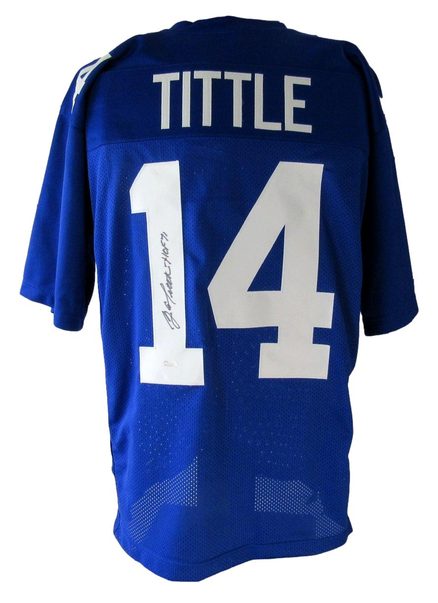 Y.A. Tittle HOF Signed/Autographed Blue Giants Custom Football Jersey JSA XHC65