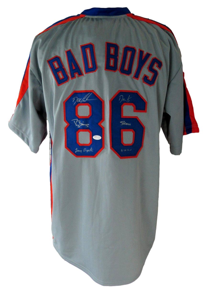 1986 NY Mets Signed/Auto by (3) Gray Bad Boys Custom Baseball Jersey JSA XHC67