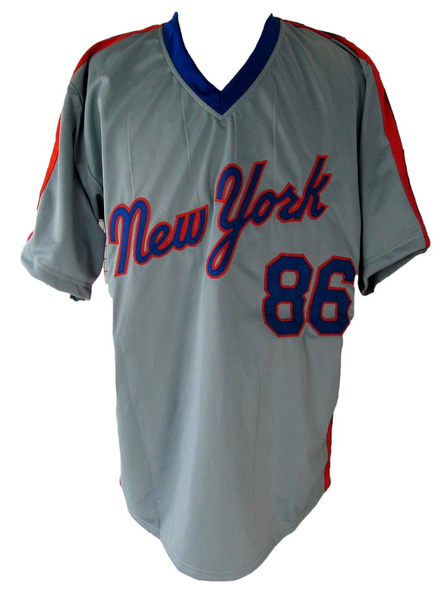 1986 NY Mets Signed/Auto by (3) Gray Bad Boys Custom Baseball Jersey JSA XHC67