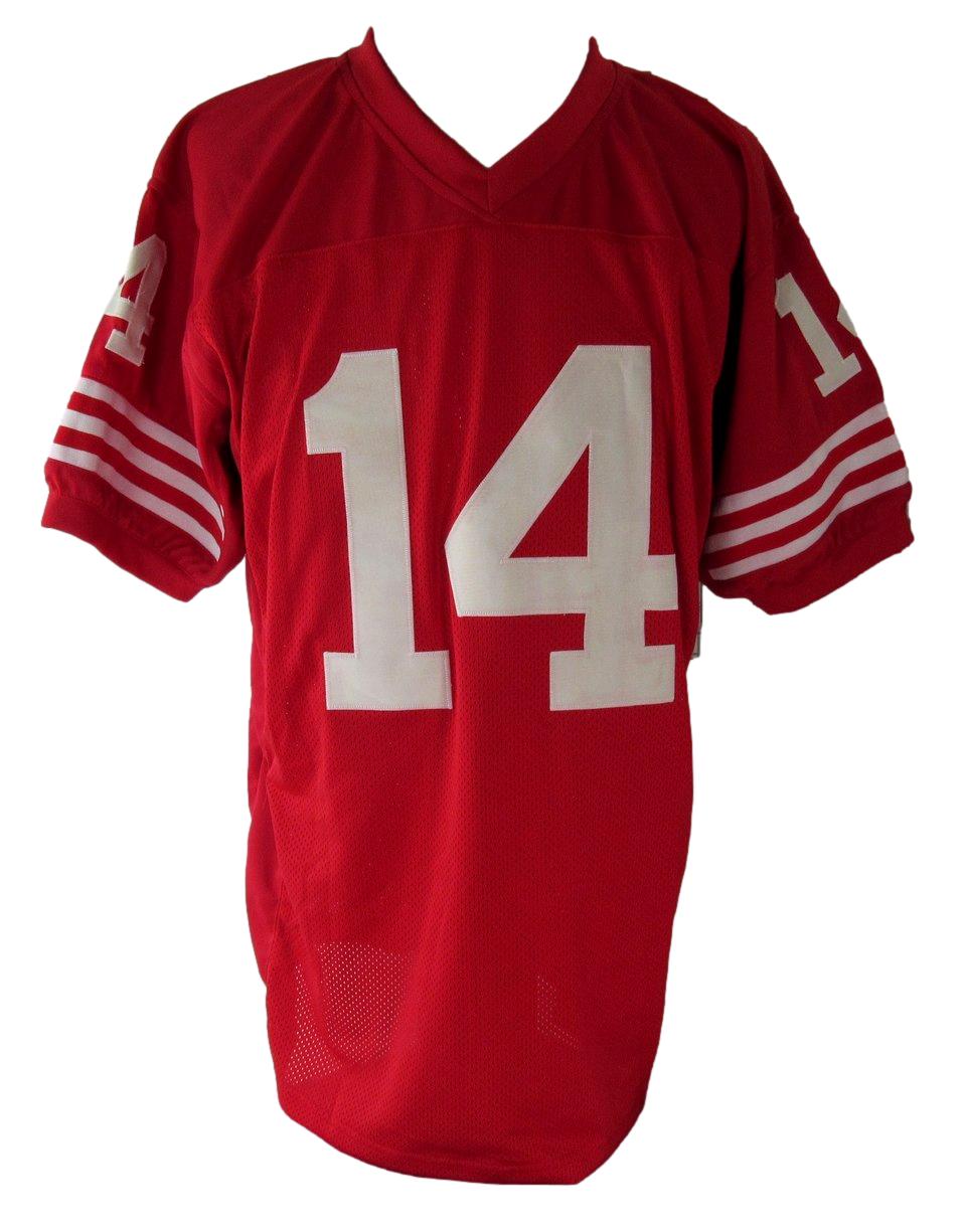 Y.A. Tittle HOF Signed/Inscr Red Giants Custom Football Stats Jersey JSA XHC71