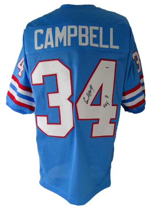Earl Campbell HOF Signed/Inscribed Oilers Custom Football Jersey PSA/DNA XHC73