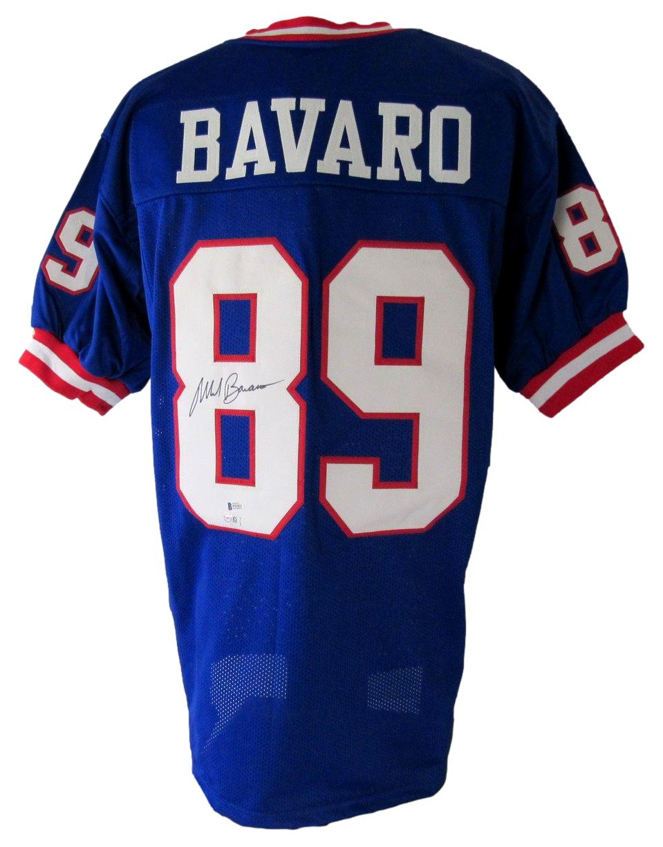 Mark Bavaro HOF Signed/Auto Blue Giants Custom Football Jersey Beckett XHC75