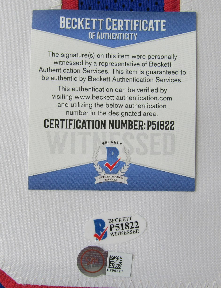 Mark Bavaro HOF Signed/Auto Blue Giants Custom Football Jersey Beckett XHC75