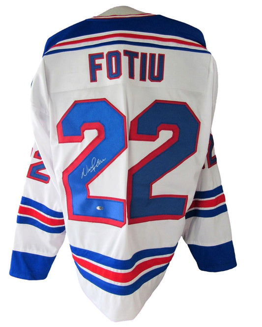 Nick Fotiu Signed/Autographed NY Rangers Custom Hockey Jersey Leaf XHC76