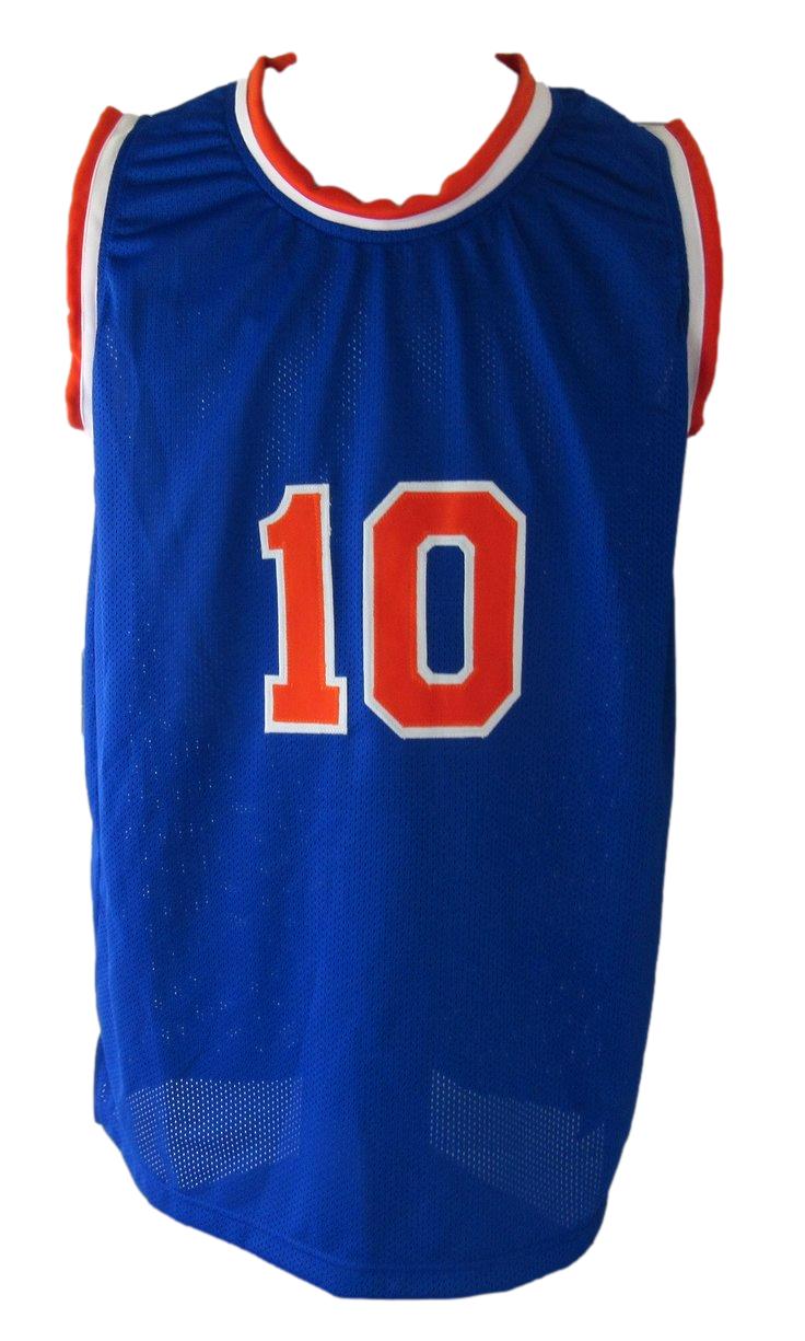 Walt Frazier HOF Signed New York Knicks Custom Basketball Jersey Beckett  XHC82