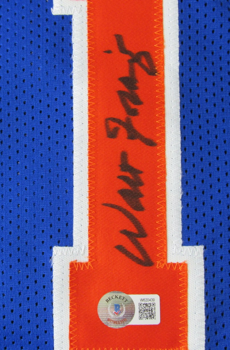 Walt Frazier HOF Signed New York Knicks Custom Basketball Jersey Beckett  XHC82