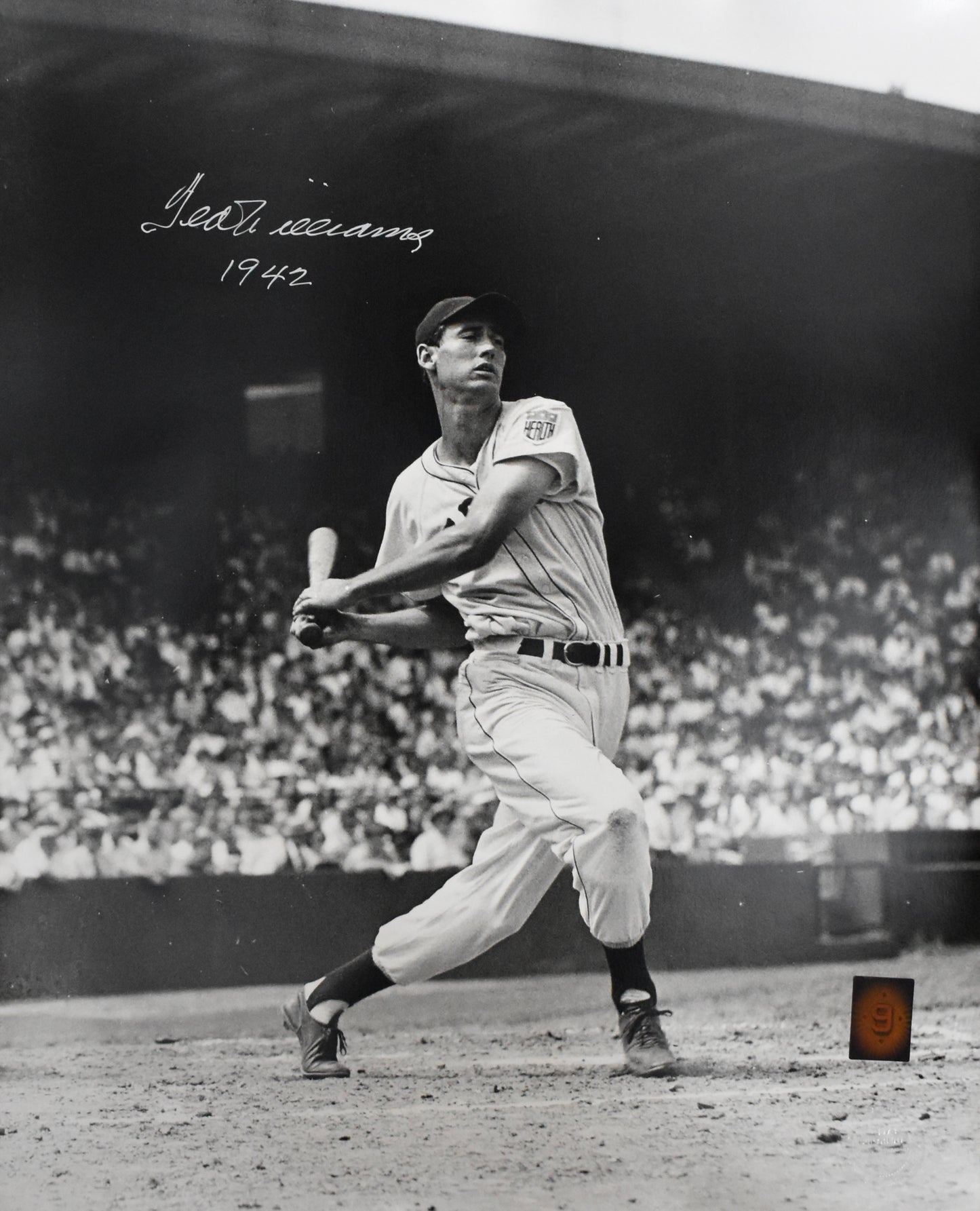 Ted Williams HOF Signed 16x20 Photo Red Sox PSA Letter Green Diamond Holo 212184
