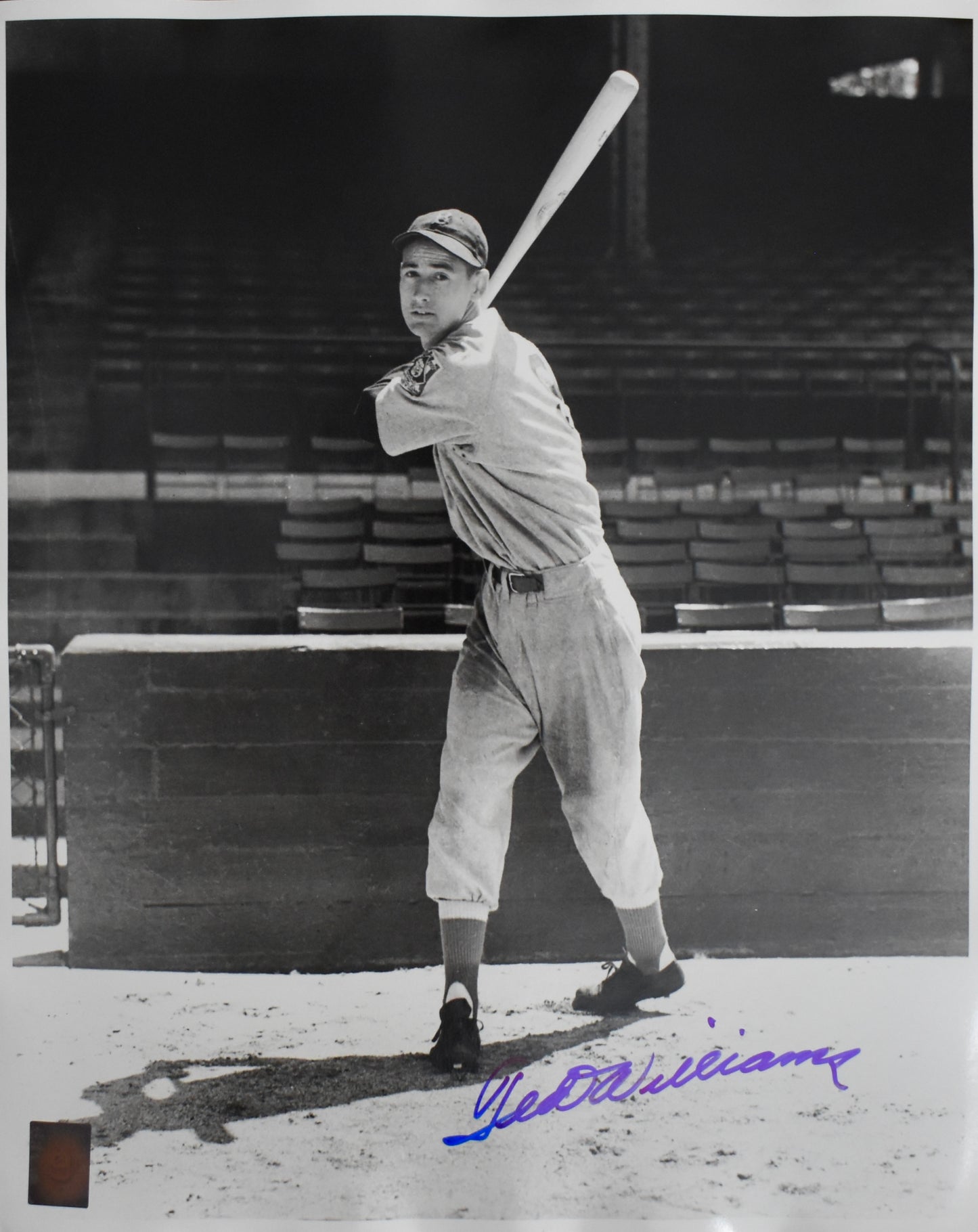 Ted Williams HOF Signed 16x20 Photo Red Sox PSA Letter Green Diamond Holo 212188
