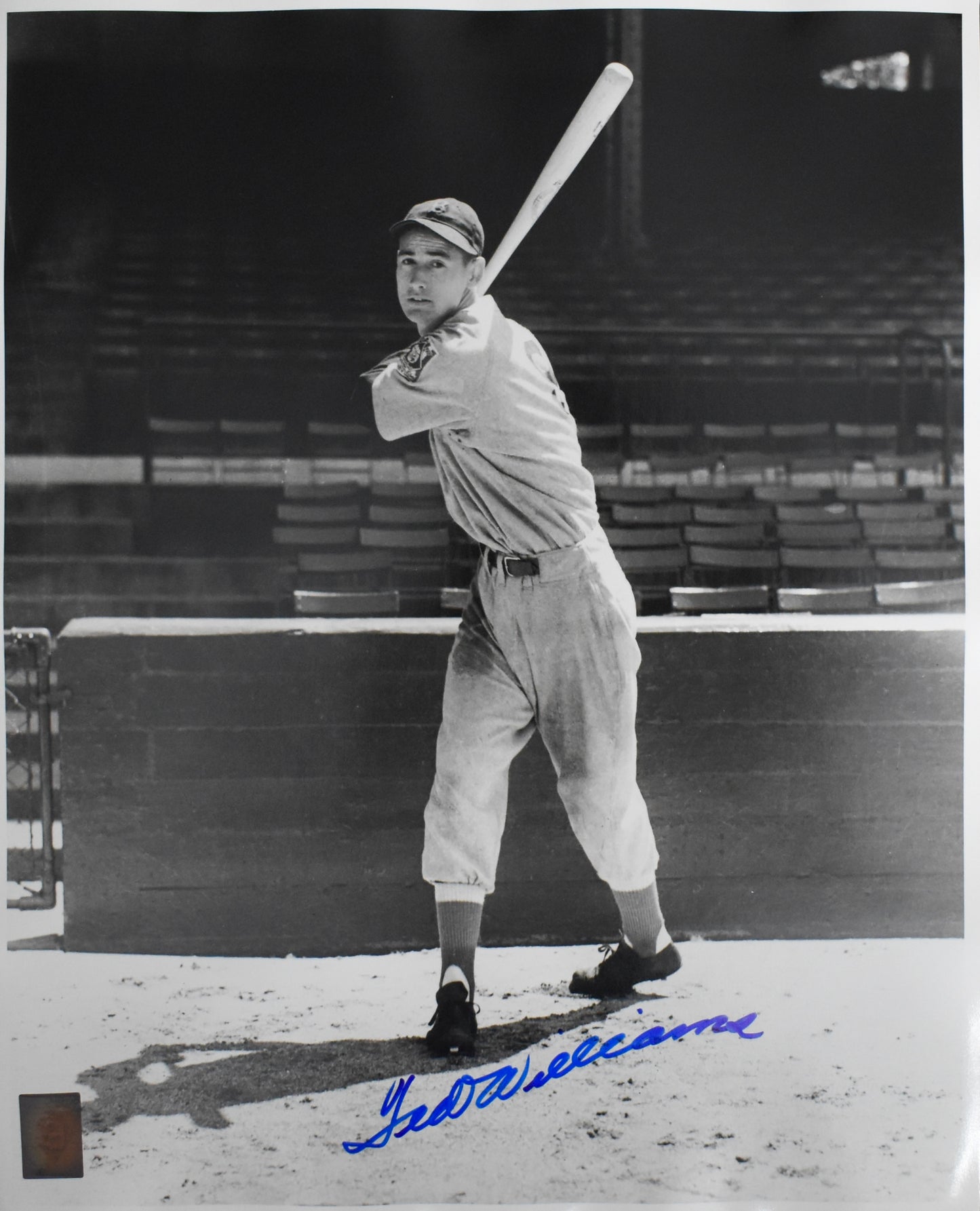 Ted Williams HOF Signed 16x20 Photo Red Sox PSA Letter Green Diamond Holo 212189