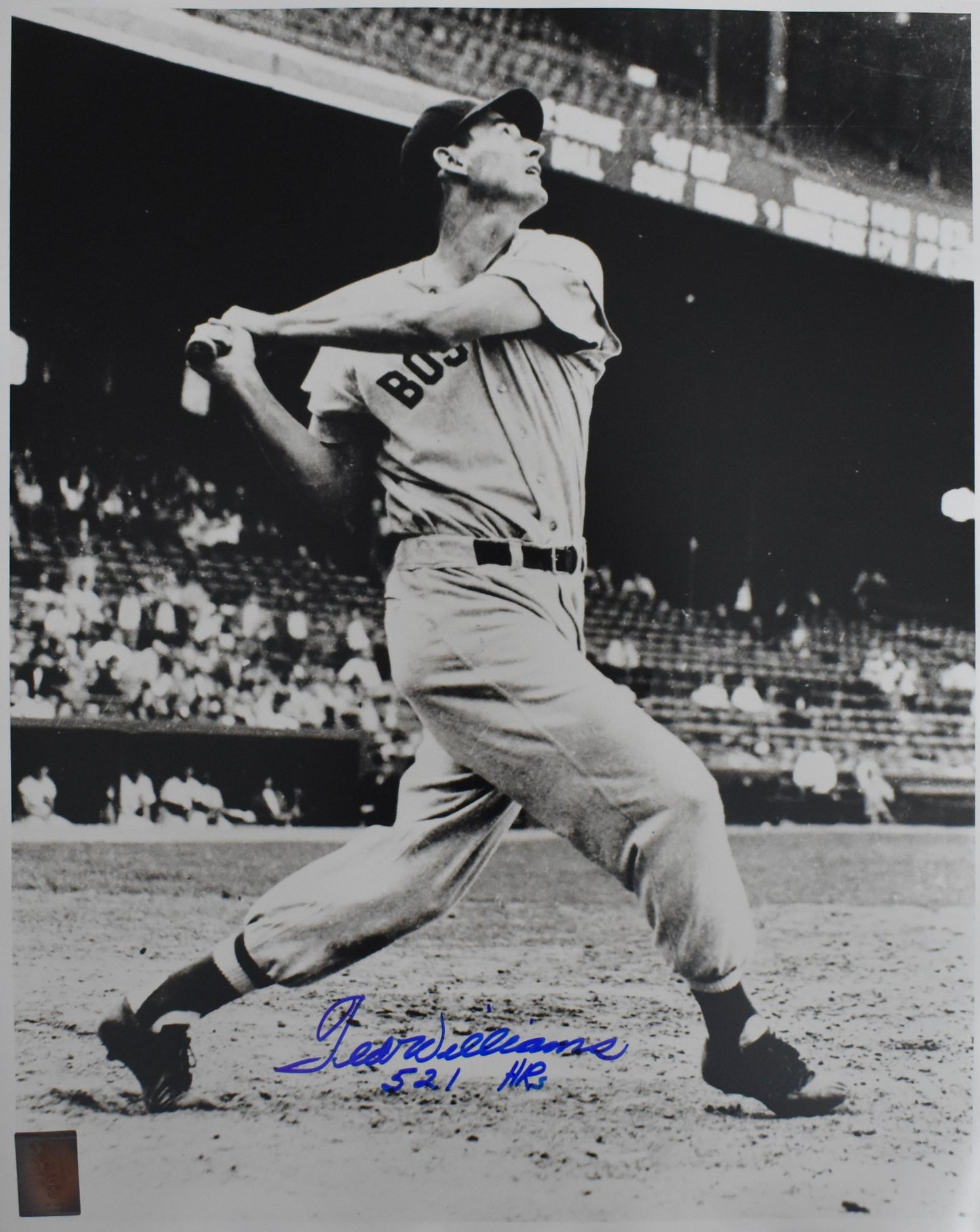 Ted Williams HOF Signed 16x20 Photo Red Sox PSA Letter Green Diamond Holo 212191