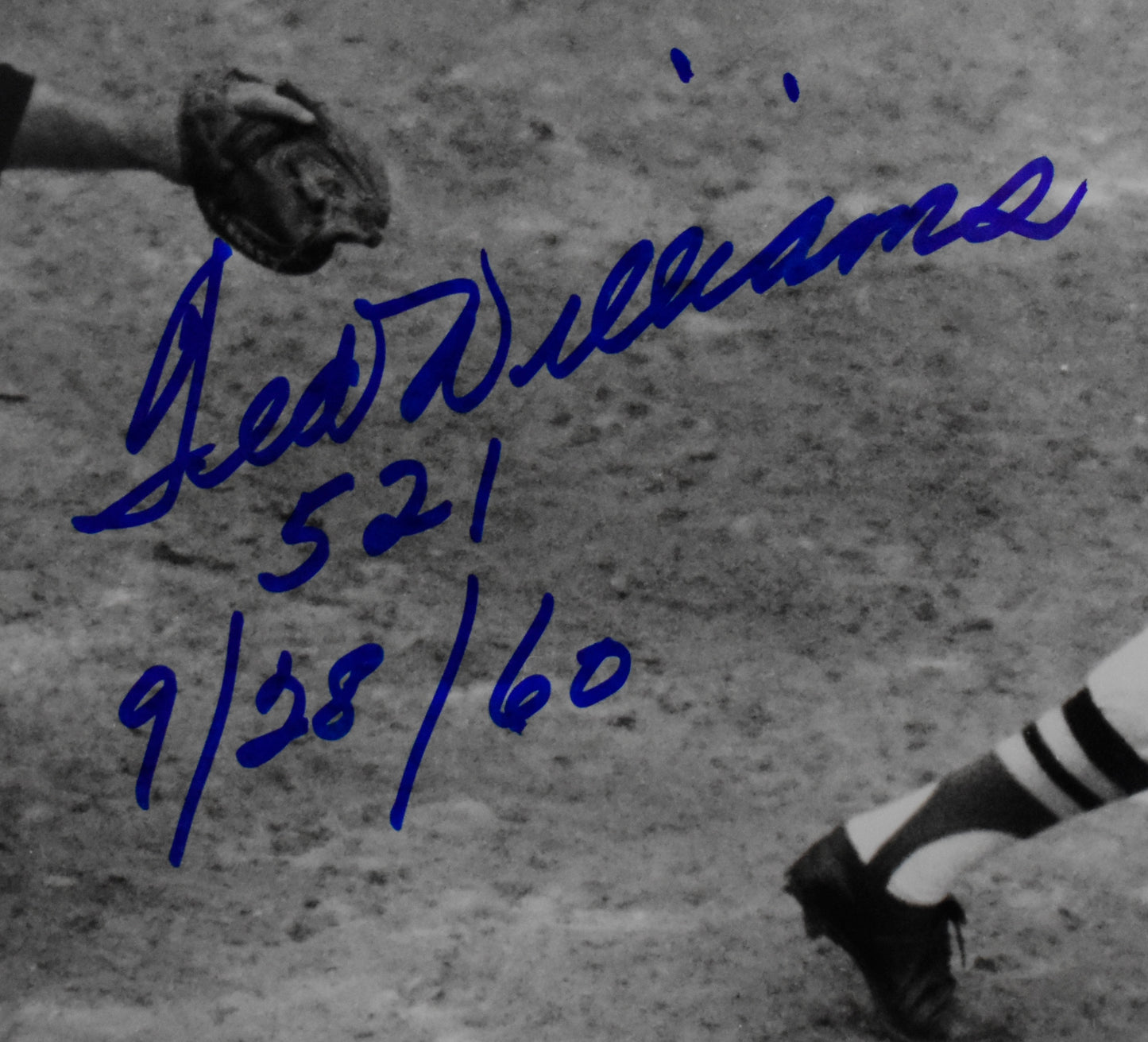 Ted Williams HOF Signed 16x20 Photo Red Sox PSA Letter Green Diamond Holo 212192
