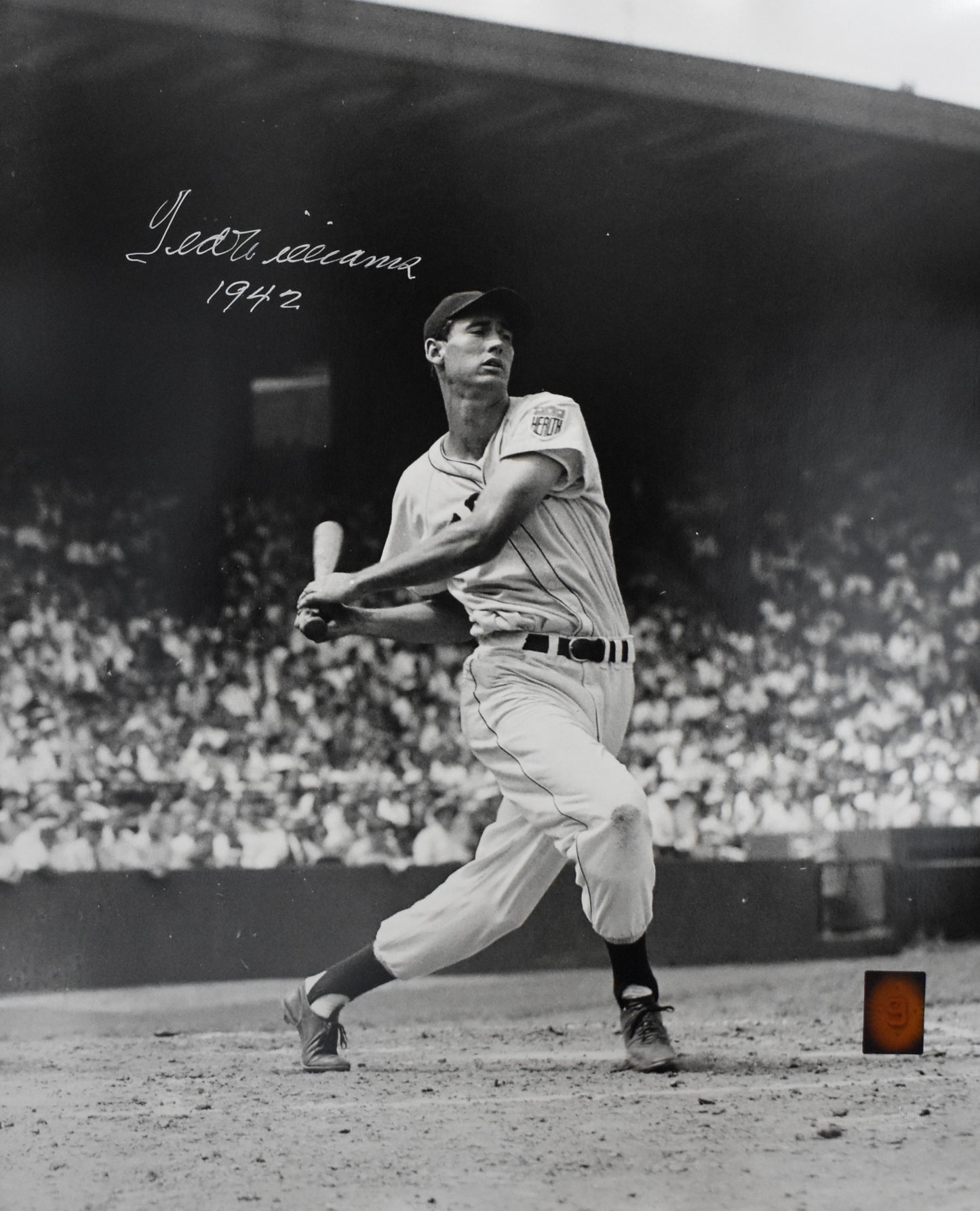 Ted Williams HOF Signed 16x20 Photo Red Sox PSA Letter Green Diamond Holo 212183