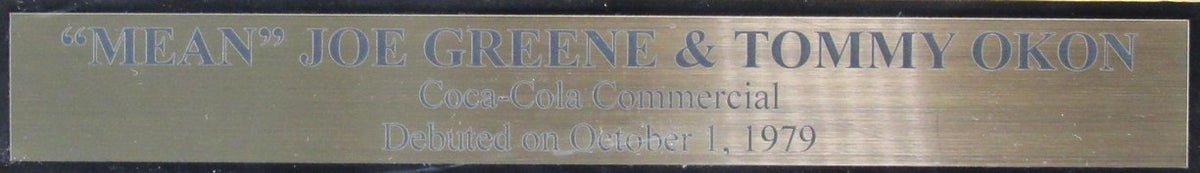 Joe Greene/Tommy Okon Signed Coca Cola 16x20 Photo Steelers Framed Beckett 12628
