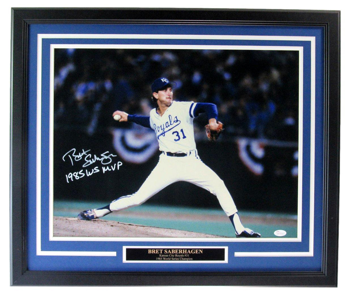 Bret Saberhagen KC Royals Signed/Inscribed 16x20 Photo Framed JSA 212631
