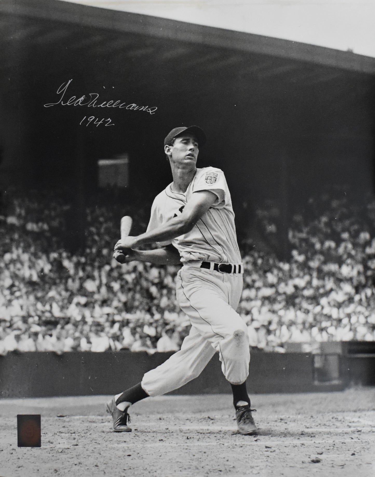 Ted Williams HOF Signed 16x20 Photo Red Sox PSA Letter Green Diamond Holo 212193