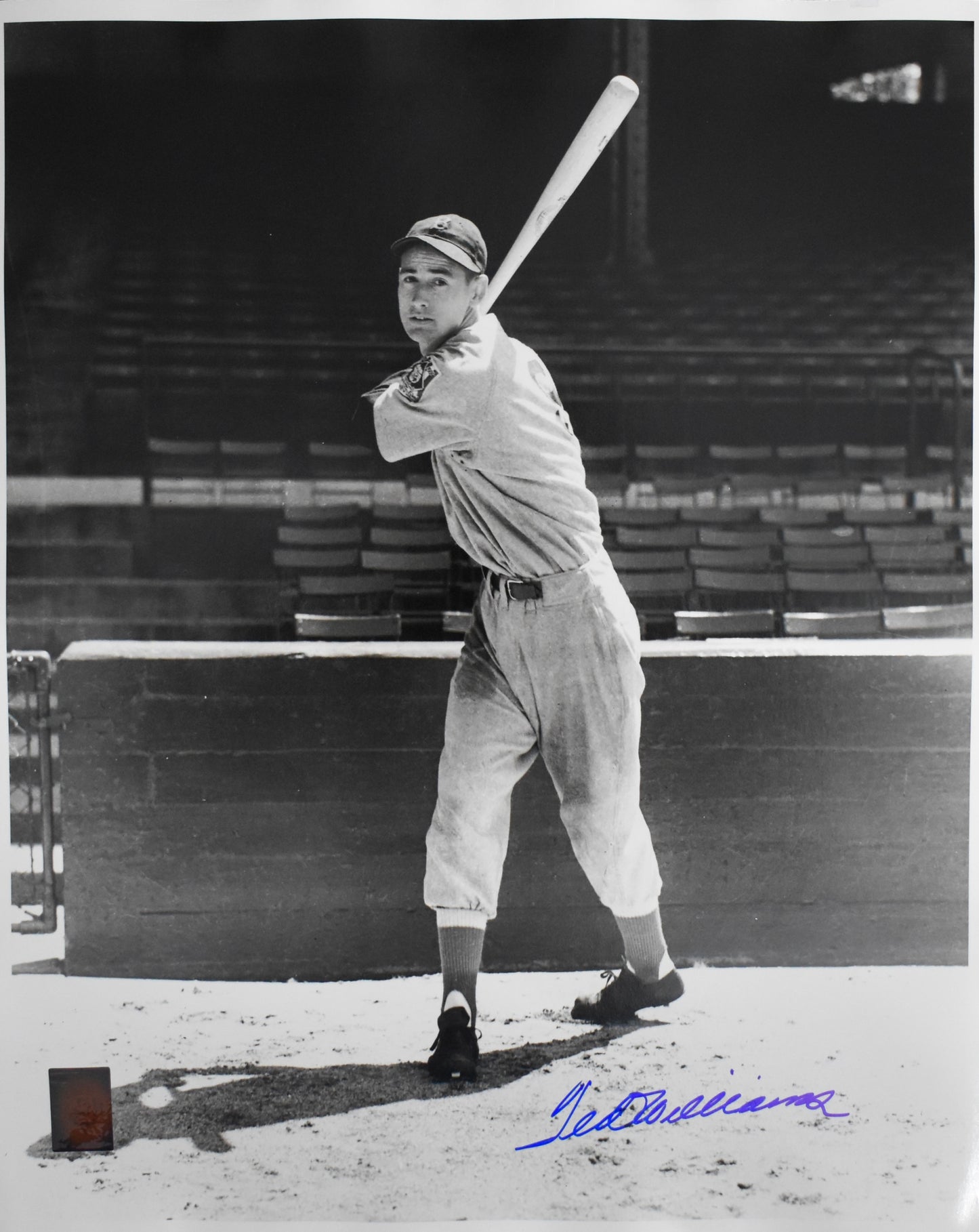 Ted Williams HOF Signed 16x20 Photo Red Sox PSA Letter Green Diamond Holo 212194