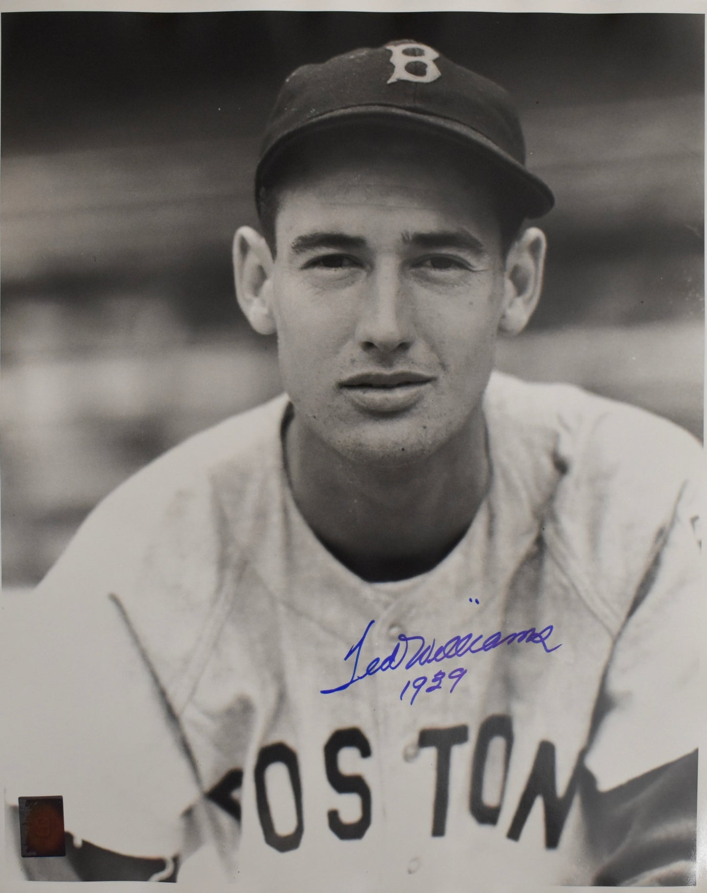 Ted Williams HOF Signed 16x20 Photo Red Sox PSA Letter Green Diamond Holo 212195
