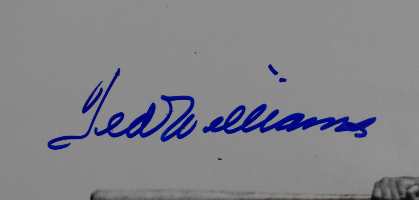 Ted Williams HOF Signed 16x20 Photo Red Sox PSA Letter Green Diamond Holo 212200