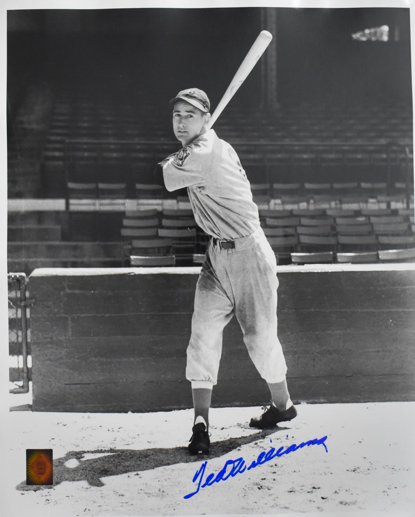 Ted Williams HOF Signed 16x20 Photo Red Sox PSA Letter Green Diamond Holo 212201