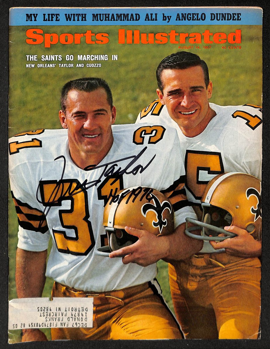 Jim Taylor HOF Signed/Autographed 1967 Sports Illustrated Saints PSA 212177