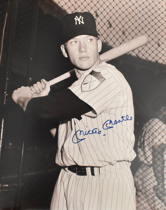 Mickey Mantle HOF Signed/Autographed 16x20 Photo Yankees PSA Letter 212181
