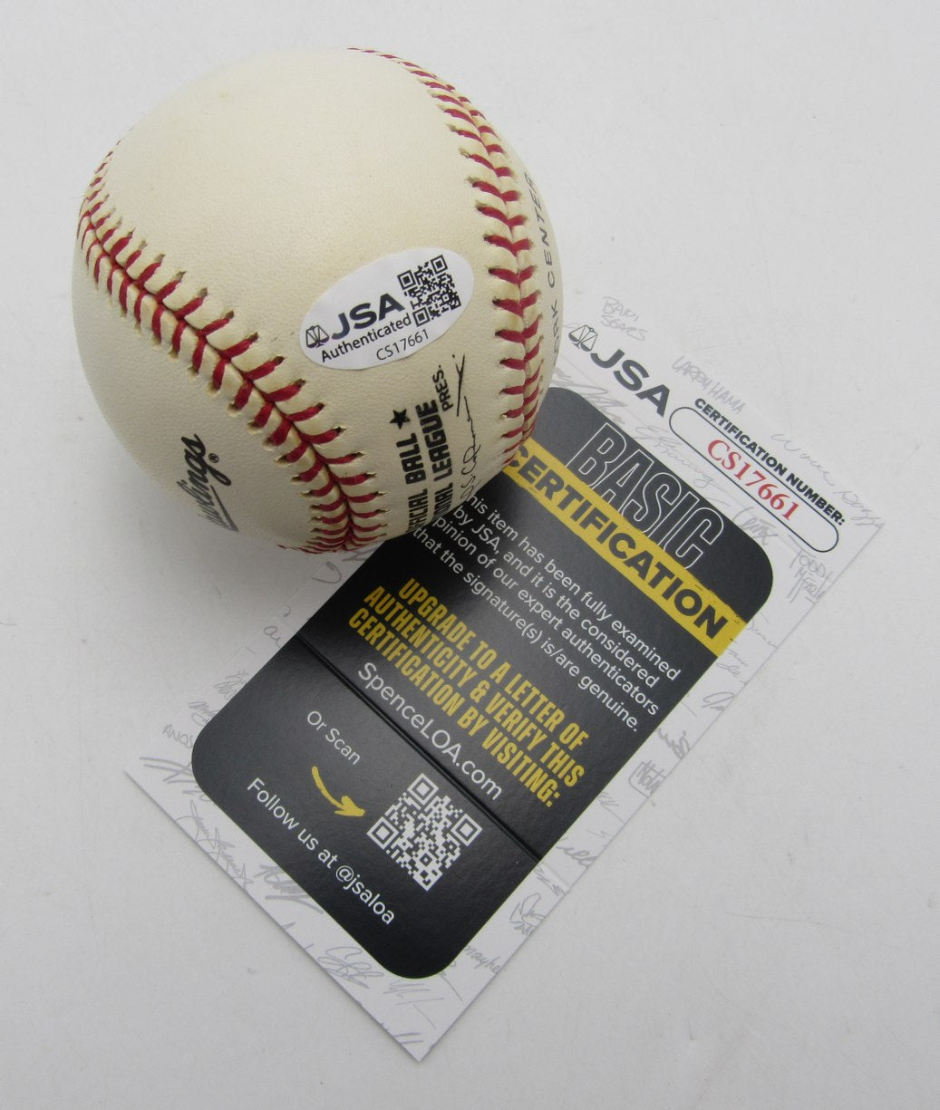 Mike McCormick Signed/Inscribed ONL Baseball San Francisco Giants JSA 212640