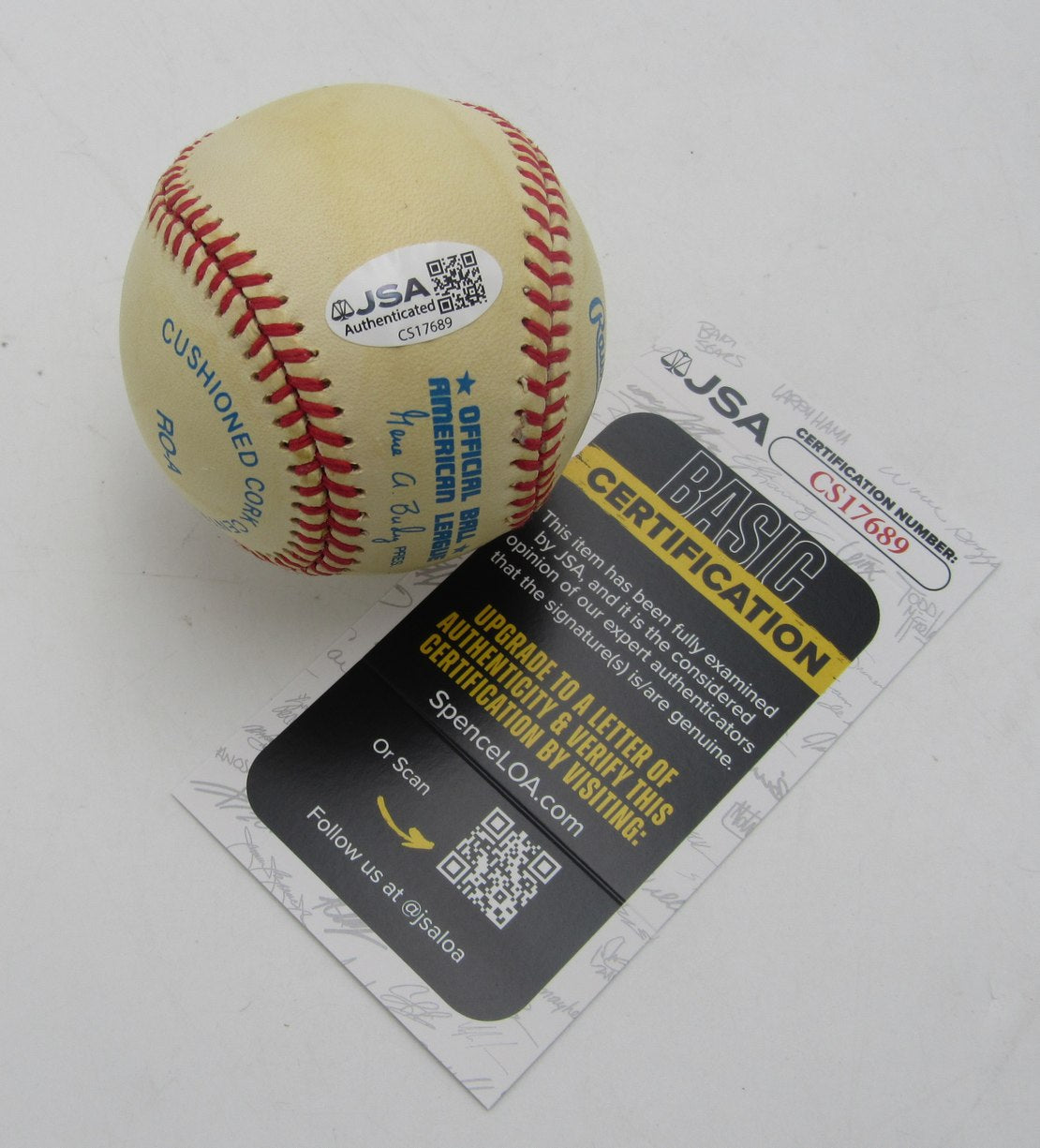 Tito Francona Signed/Autographed OAL Baseball Cleveland Indians JSA 211165