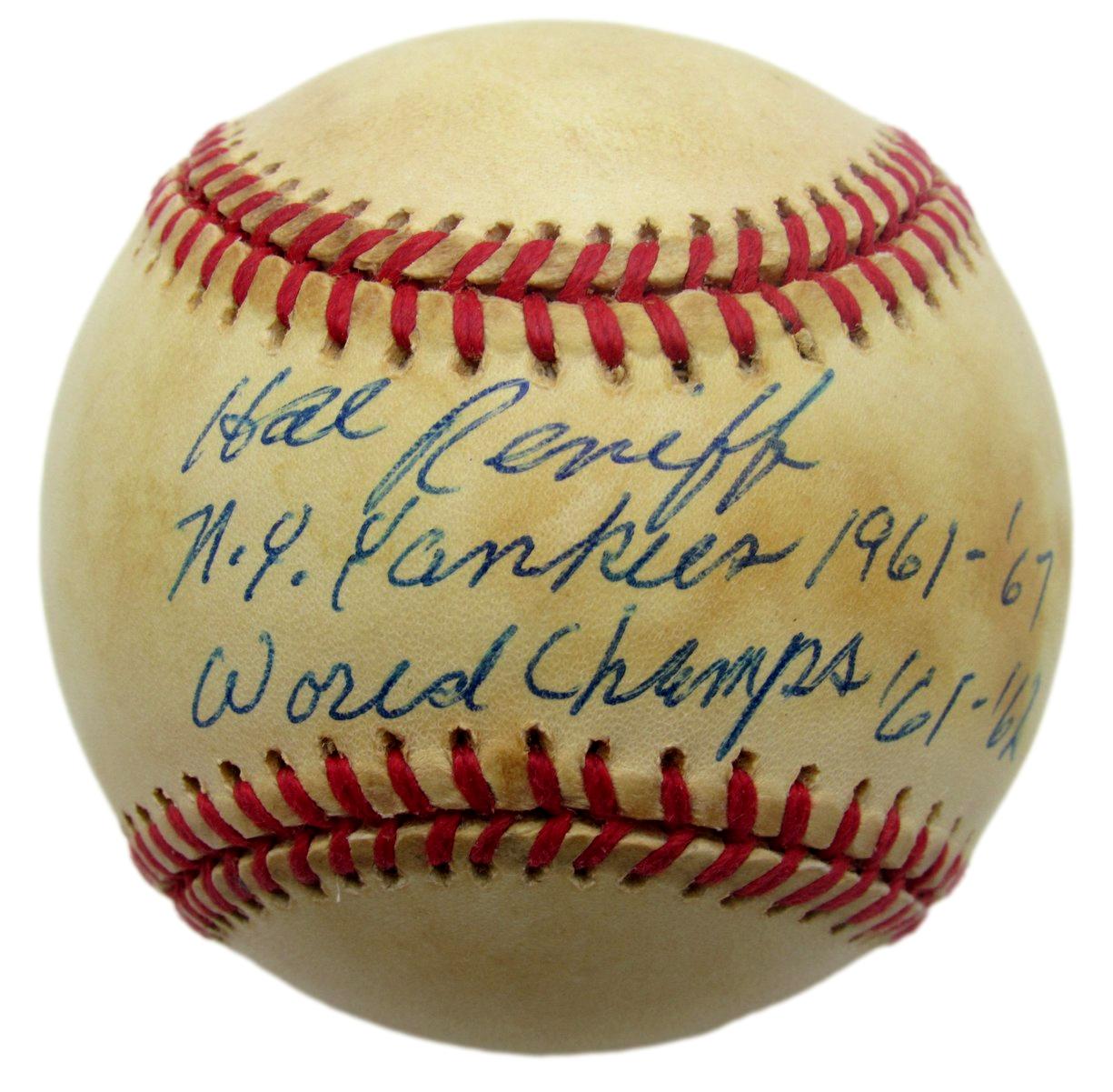 Hal Reniff Signed/Inscribed OAL Baseball New York Yankees JSA 211163