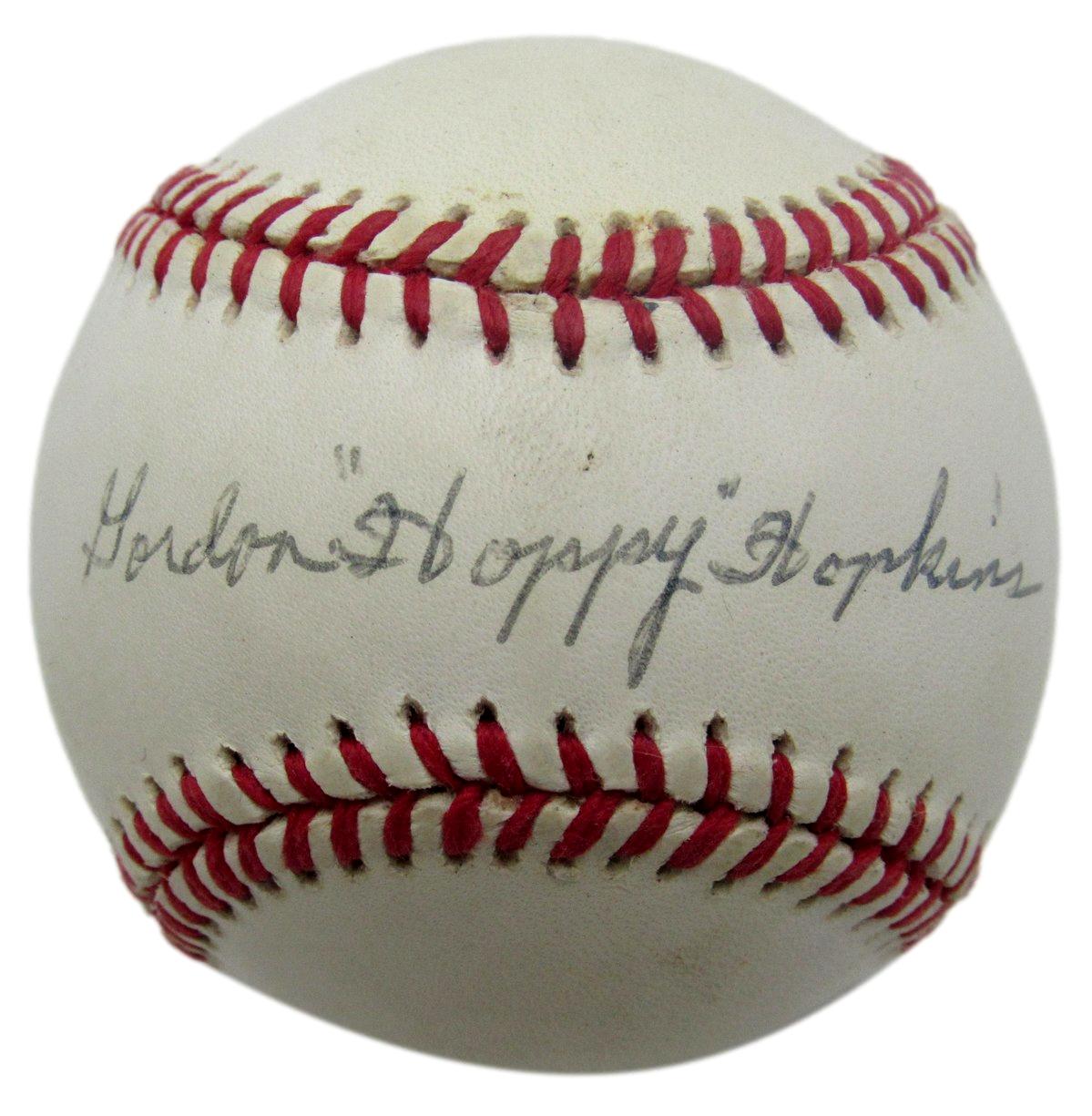Gordon Hoppy Hopkins Signed/Auto OAL Baseball Indianapolis Clowns JSA 211144