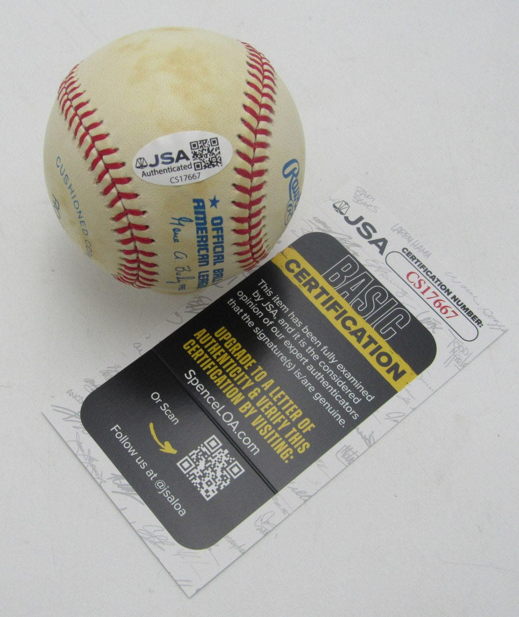 Mike Cuellar Signed/Inscribed OAL Baseball Baltimore Orioles JSA 211145