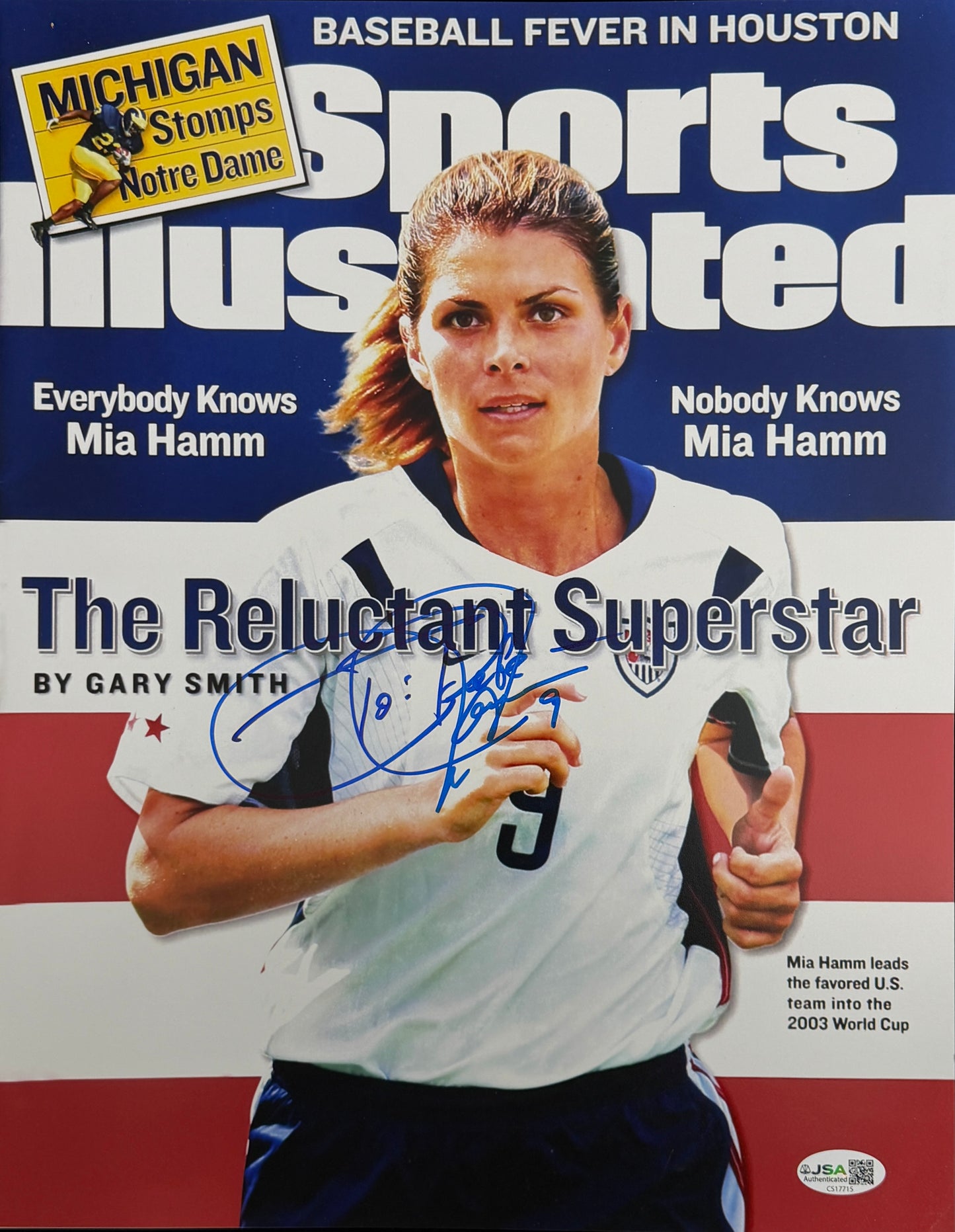 Mia Hamm Signed/Autographed 11x14 Photo USA Soccer JSA 212218