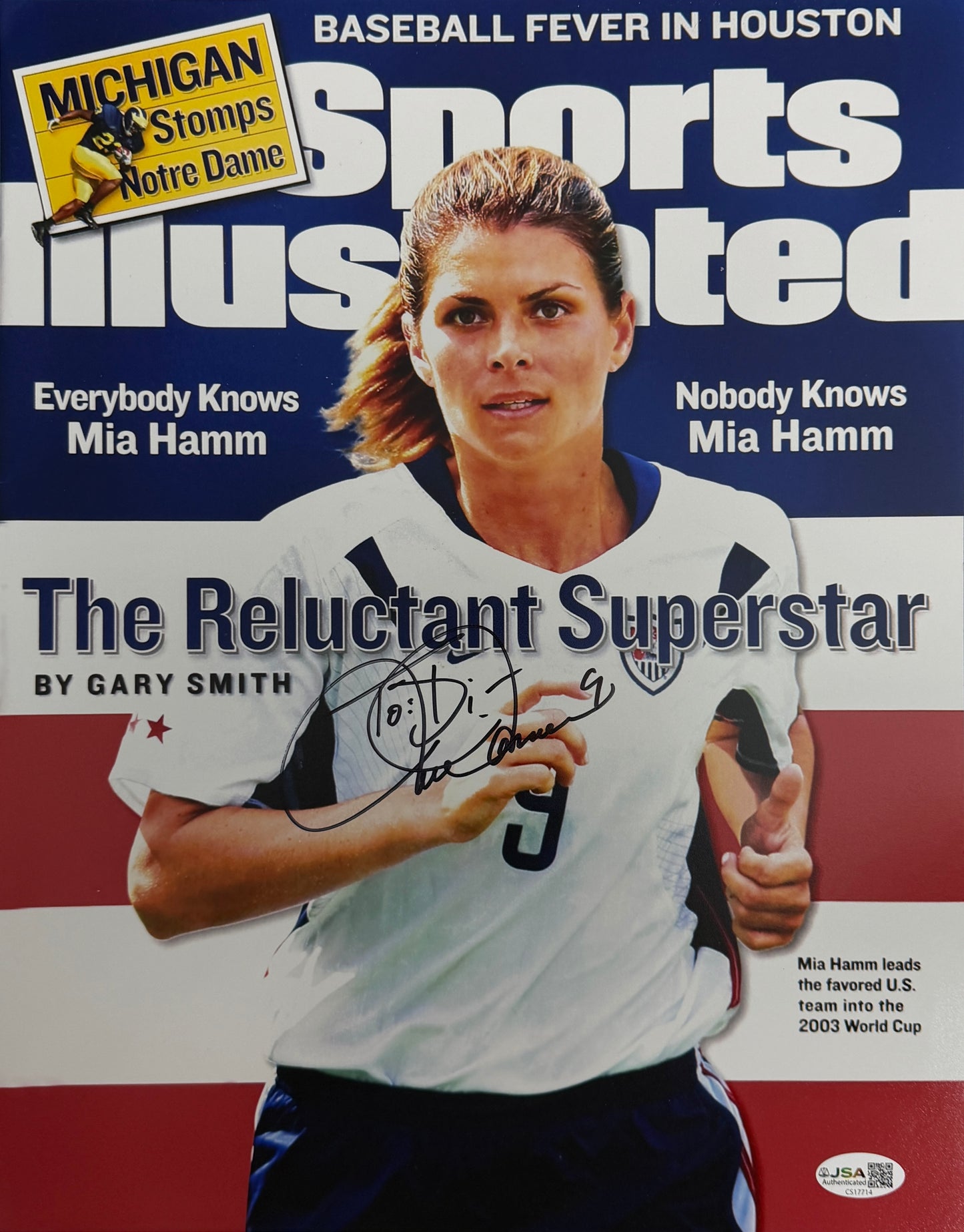 Mia Hamm Signed/Autographed 11x14 Photo USA Soccer JSA 212219