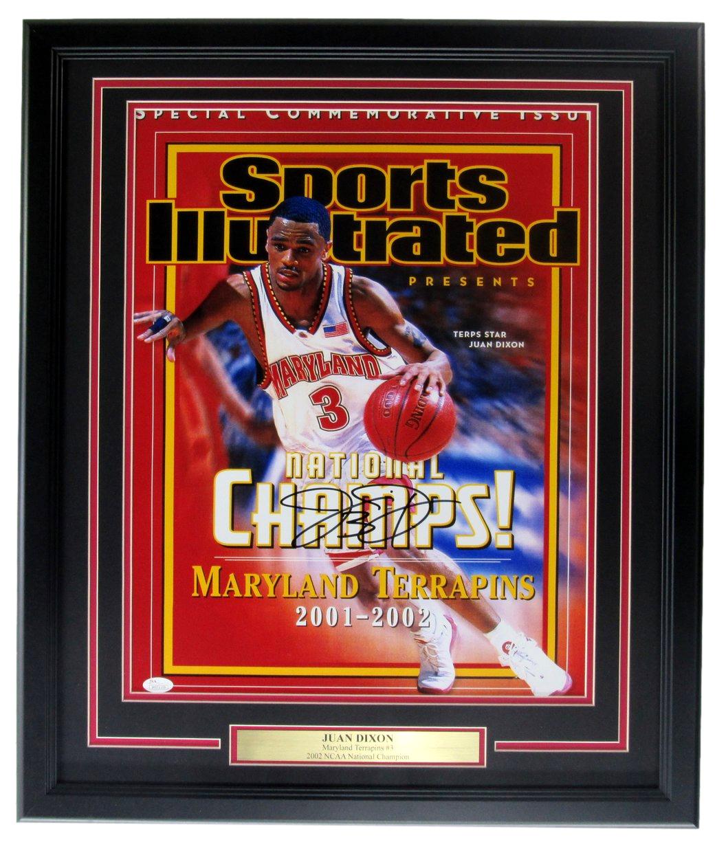 Juan Dixon Signed/Auto 16x20 Photo Maryland Terps 02 Champs Framed JSA 211135