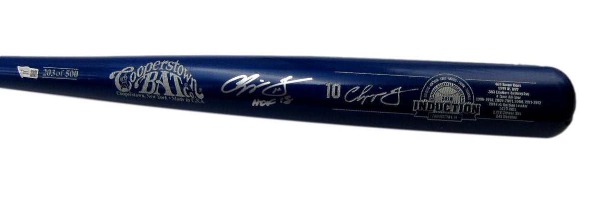 Chipper Jones HOF Signed Braves  HOF Induction Stat Bat 203/500 Fanatics 212657