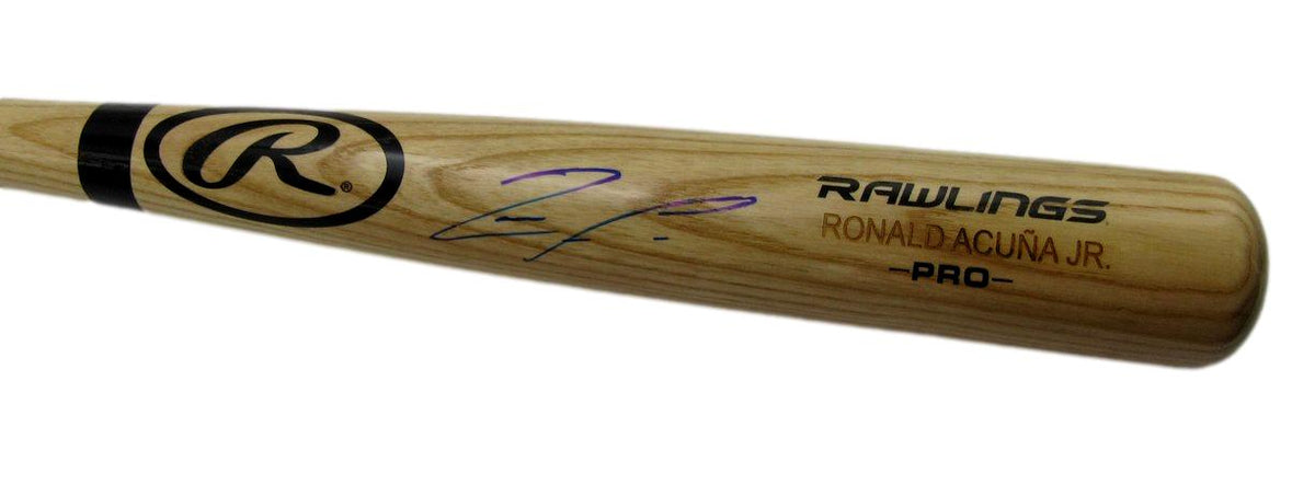 Ronald Acuna Jr. Autographed Rawlings Baseball Bat Braves Beckett 212659