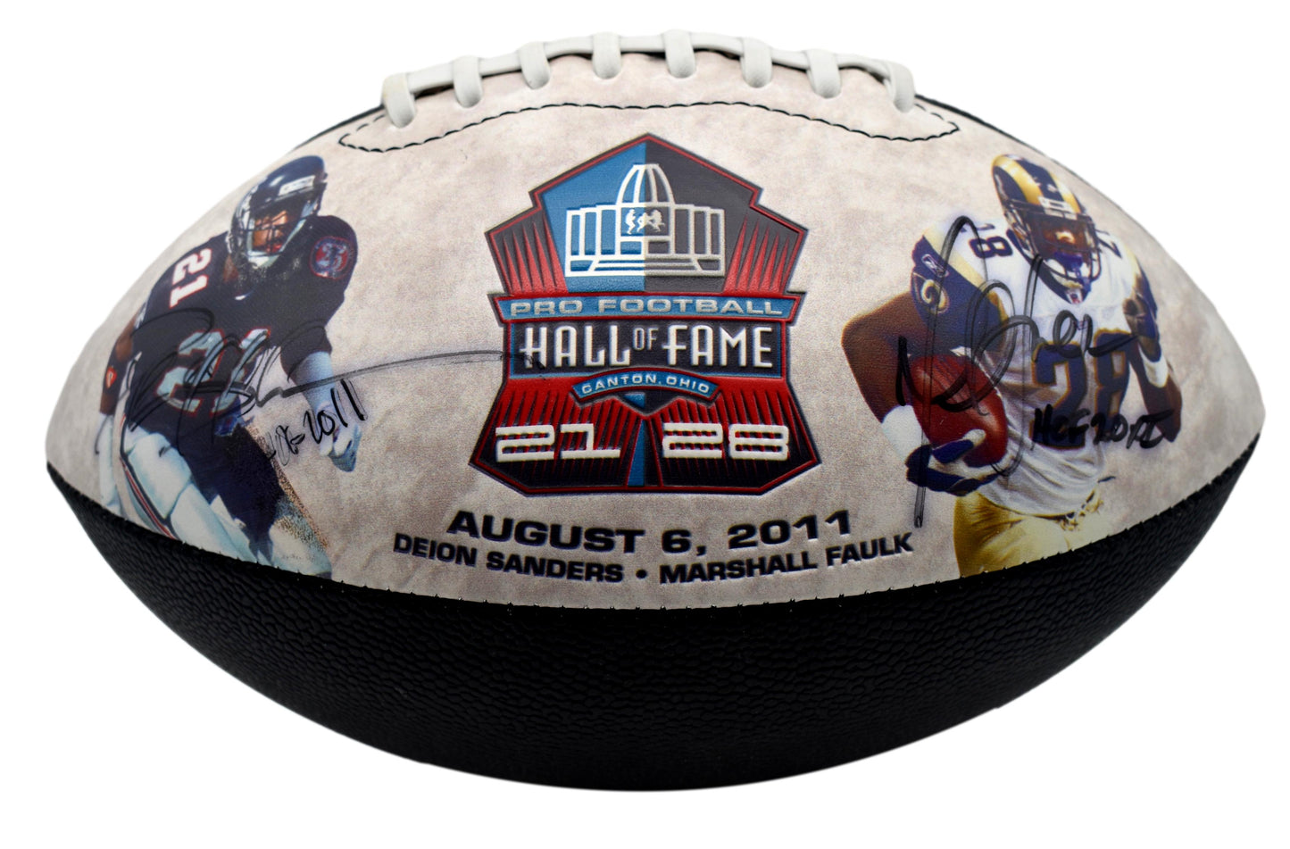 Marshall Faulk & Deion Sanders Signed/Autographed 2011 HOF Football JSA 212859