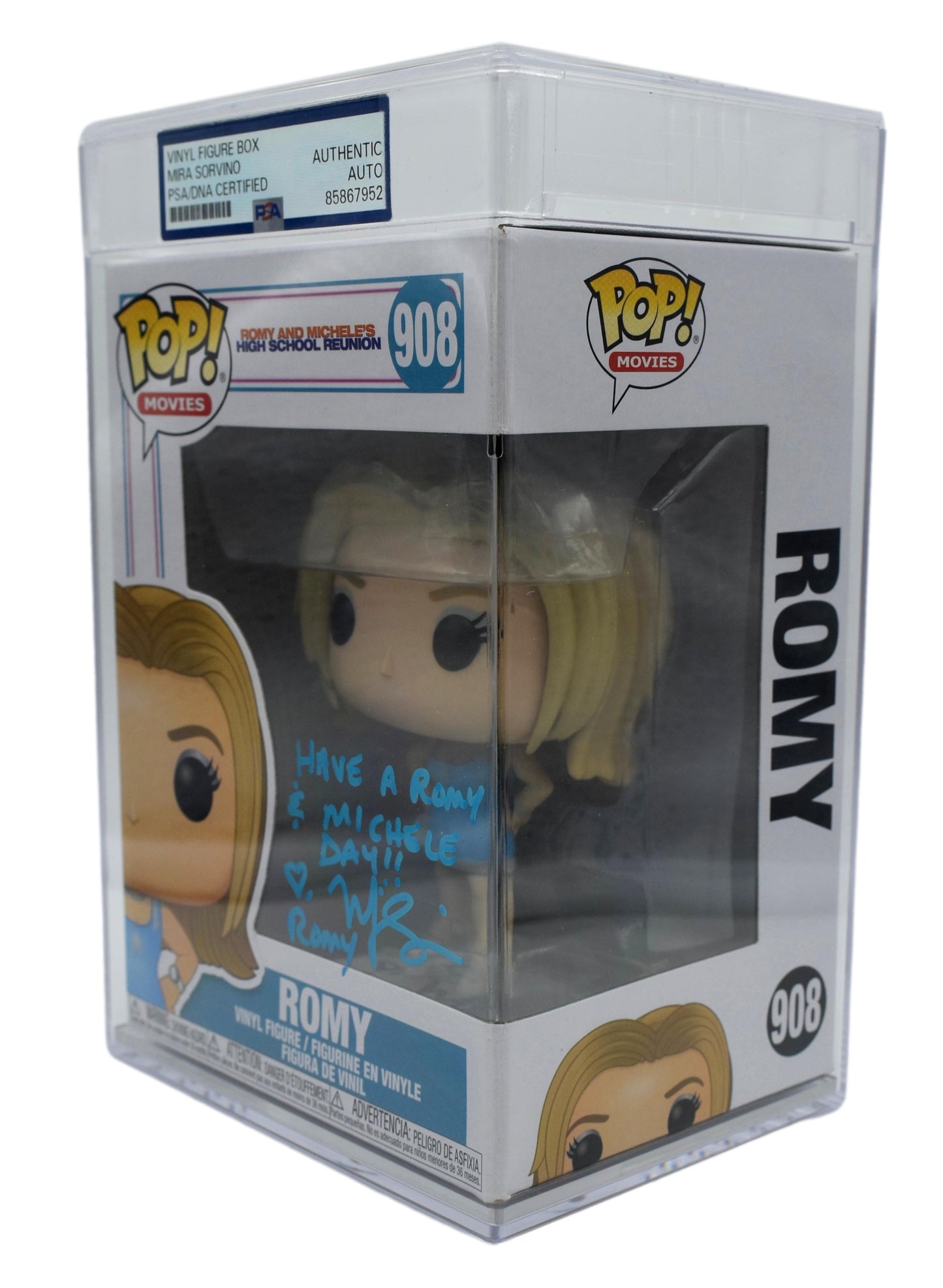 Mira Sorvino Signed/Autographed & Insc Funko Pop #908 Romy PSA 212863