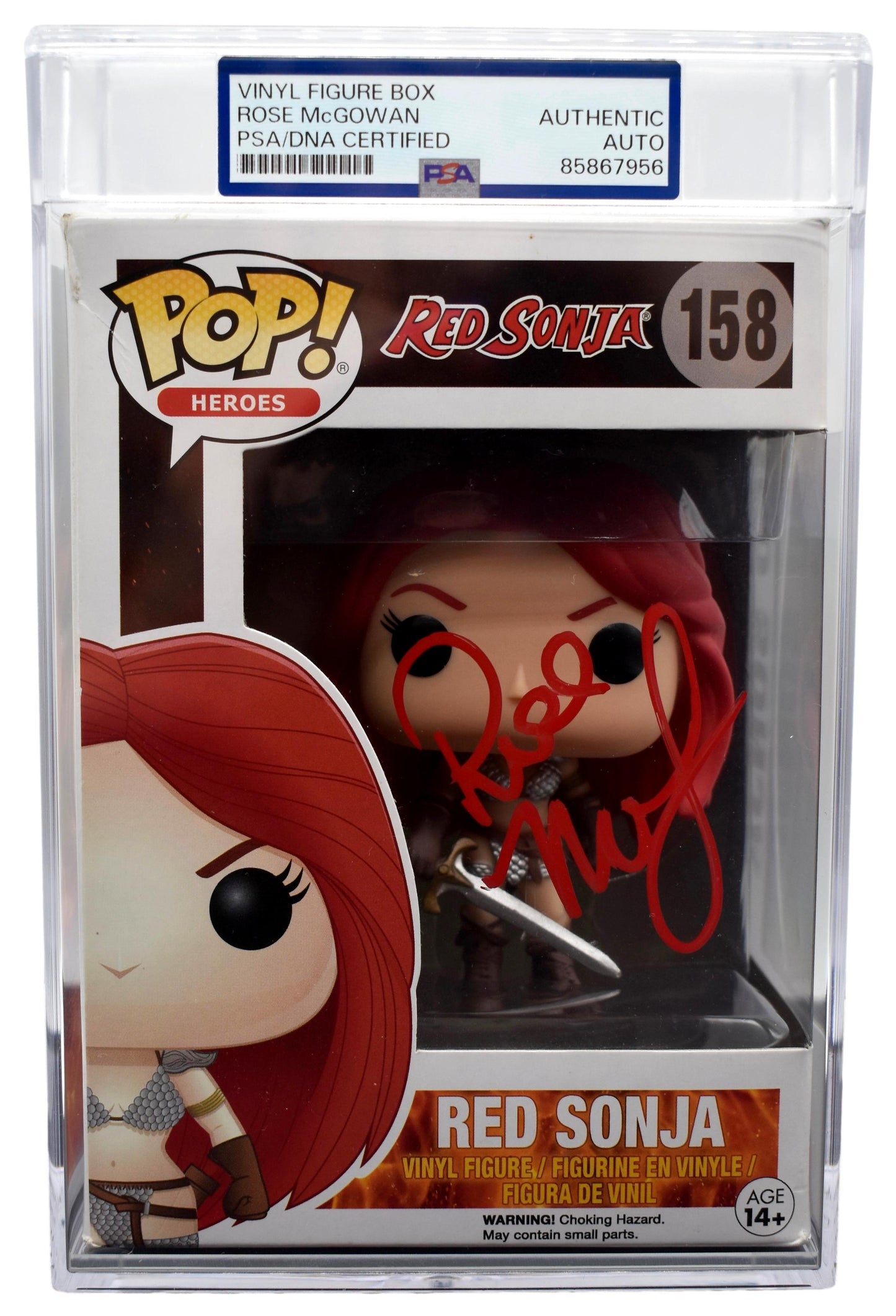 Rose McGowan Signed/Autographed Funko Pop #158 Red Sonja PSA 212873