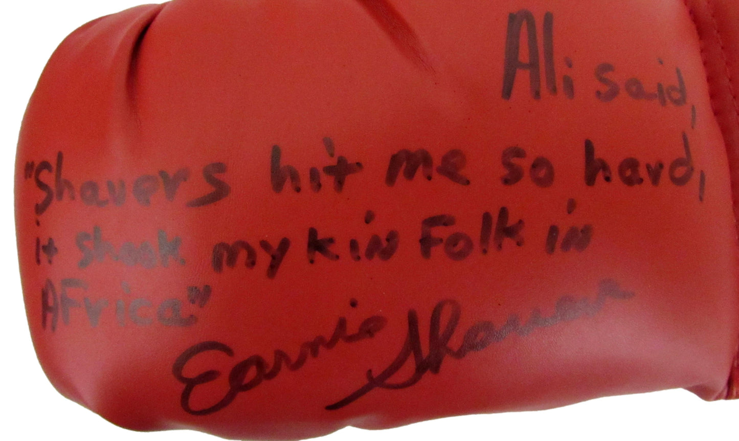 Ernie Shavers Signed/Inscribed Left Red Everlast Boxing Glove JSA 213335