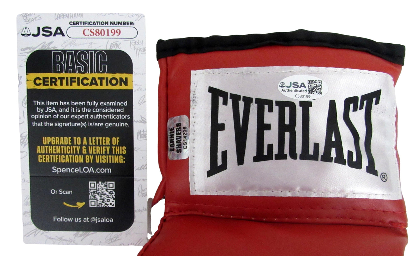 Ernie Shavers Signed/Inscribed Left Red Everlast Boxing Glove JSA 213335