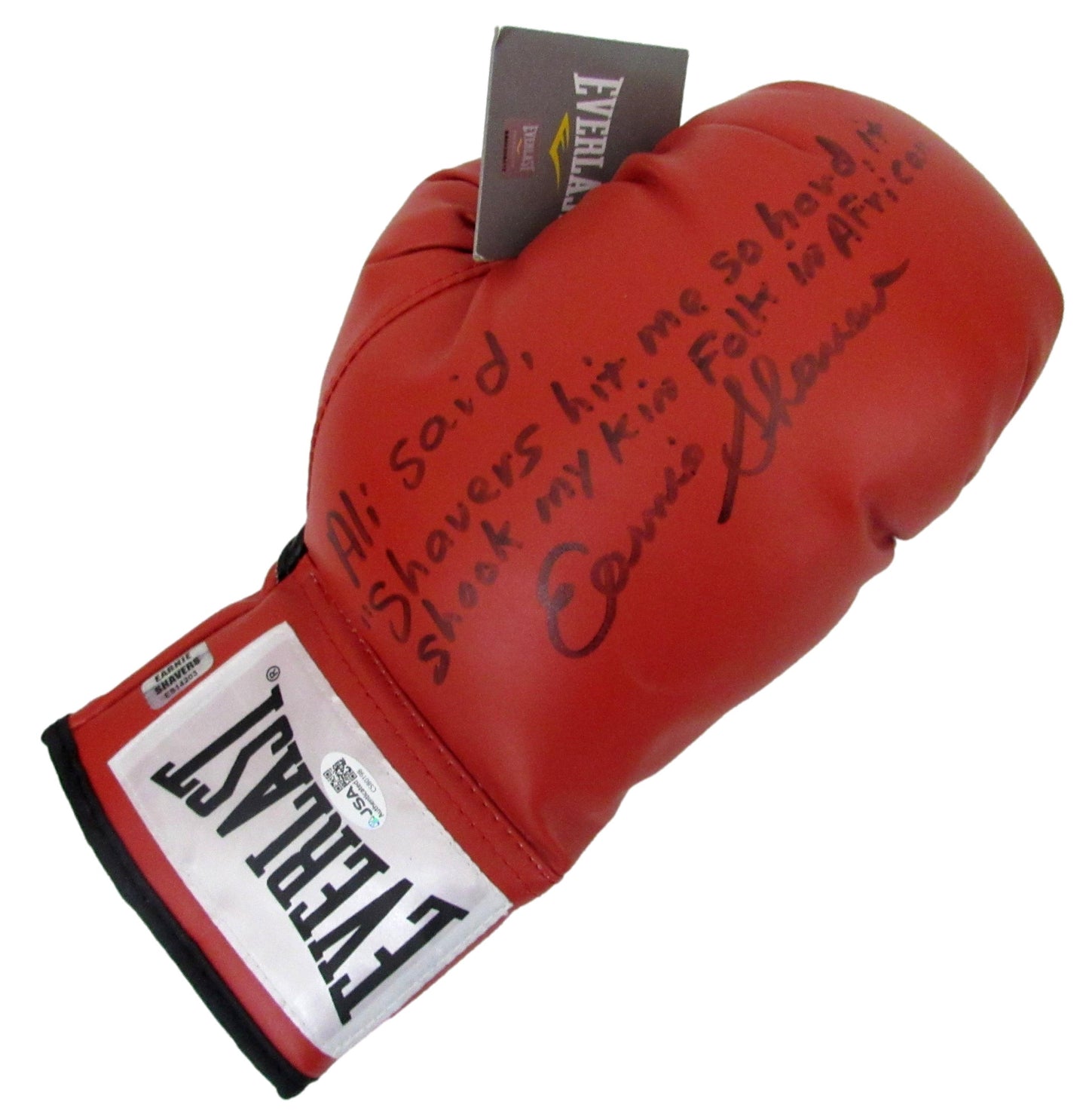 Ernie Shavers Signed/Inscribed Right Red Everlast Boxing Glove JSA 213339