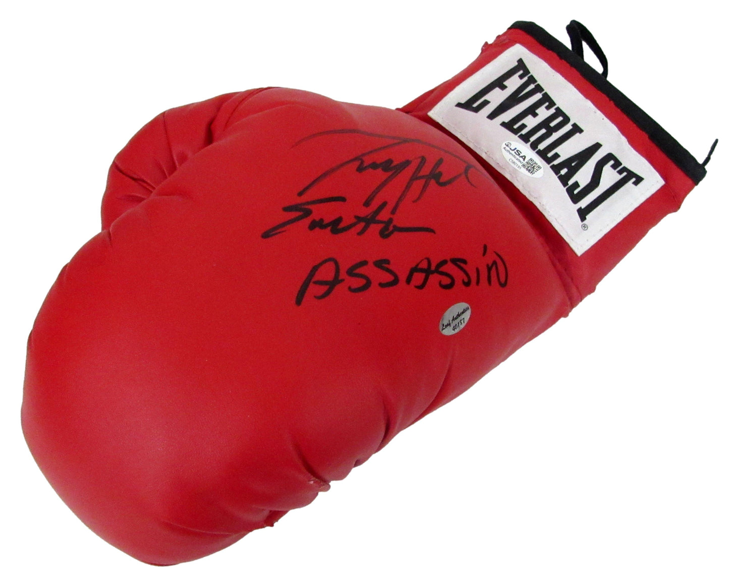 Larry Holmes Signed/Inscribed Left Red Everlast Boxing Glove JSA 213341